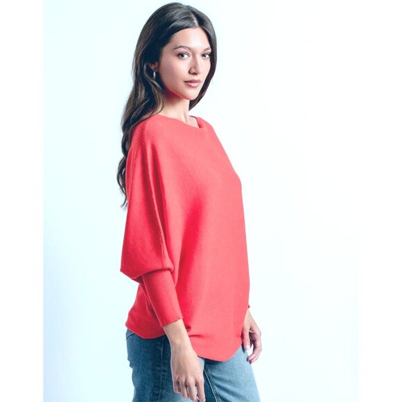 Kerisma Ryu Coral Sweater Dolman Sleeve Ultra-Soft Knit Size S/M Winter Top - Picture 10 of 13